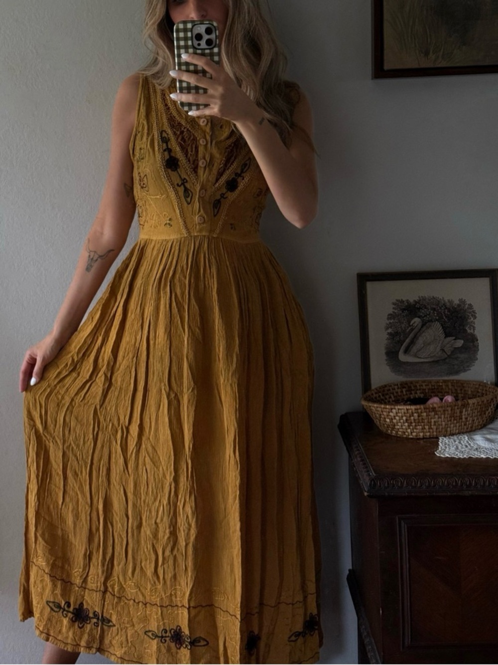vintage embroidered maxi